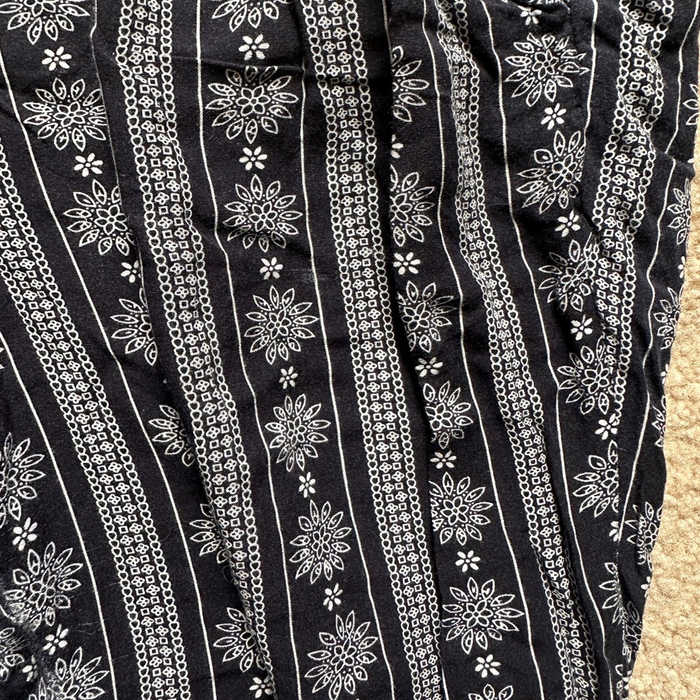 Navy Blue and White Patterned Women's Pants - Picture 7 of 10